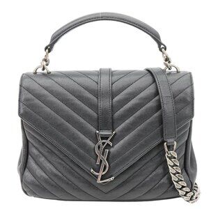 Yves Saint Laurent  College Flap Medium Classic Chevron Leather Shoulder Bag